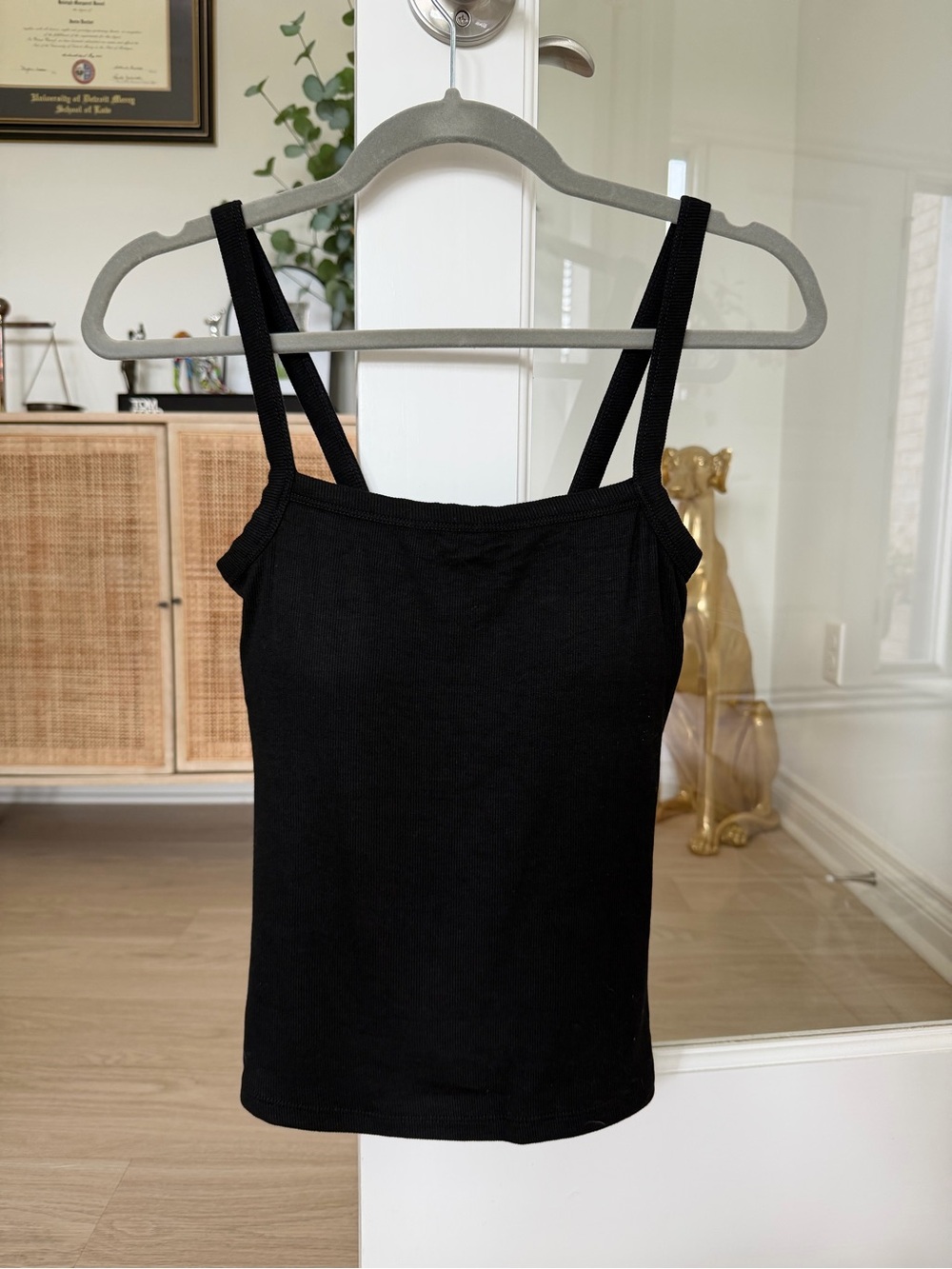 NWT Klassy Network Black Square Neck full length Camisole